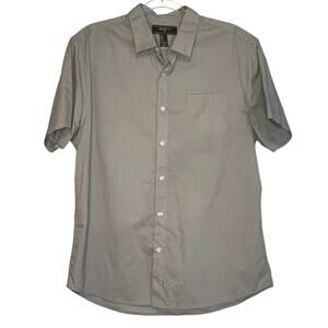 Forever 21 Gray Short Sleeve Button Up Shirt Men’s Size L Minimalist